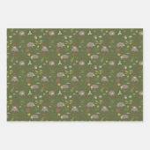 Possum in a Berry Field in Green Inpakpapier Vel (Voorkant 2)