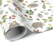 Possum in a Berry Field in White Cadeaupapier (Rol Hoek)