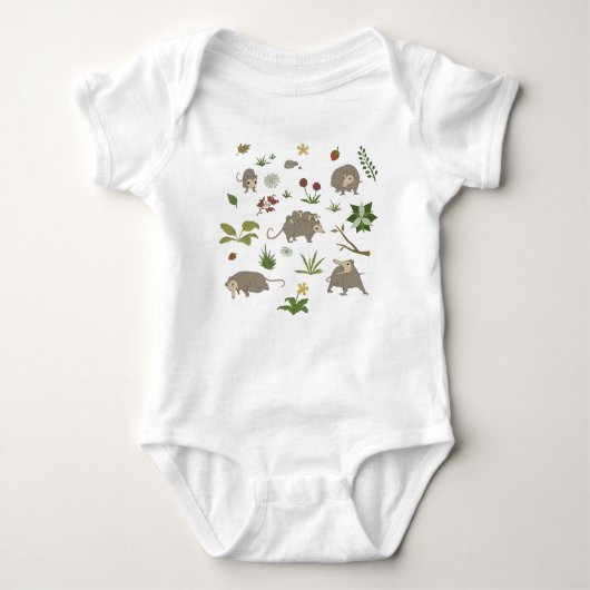 Possum in a Berry Field in White Romper (Voorkant)