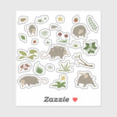 Possum in a Berry Field Sticker (Vel)