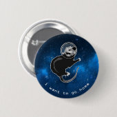 Possum in Space - Angst Introvert Buitenruimte Ronde Button 5,7 Cm (Voorkant /achterkant)