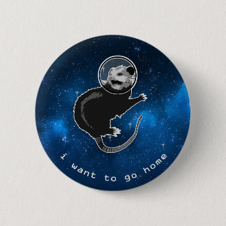 Possum in Space - Angst Introvert Buitenruimte Ronde Button 5,7 Cm