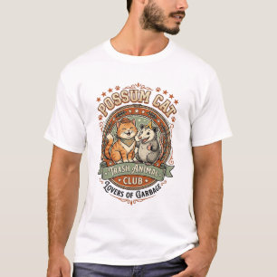 Possum Kat Possum Afval Dier Kat Vintage Vector T-shirt