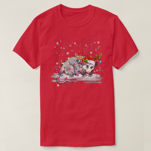 Possum Kerstverlichting Santa Rendier Possum Liefd T-shirt (Design voorkant)