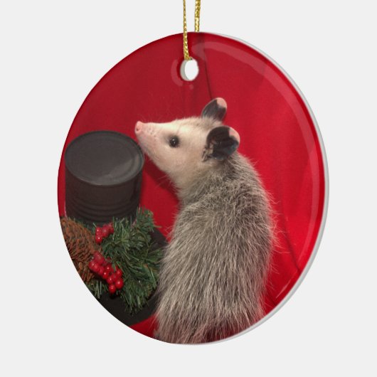 Possum kerstversiering keramisch ornament (Links)