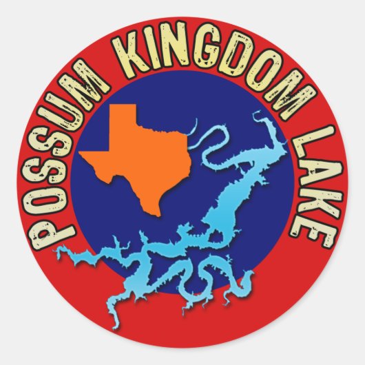 Possum Kingdom Lake, Texas Ronde Sticker (Voorkant)