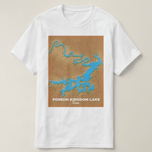 Possum Kingdom Texas-kaart T-shirt (Design voorkant)