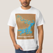 Possum Kingdom Texas-kaart T-shirt (Voorkant)