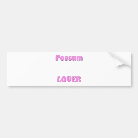 Possum Lover Bumpersticker (Voorkant)