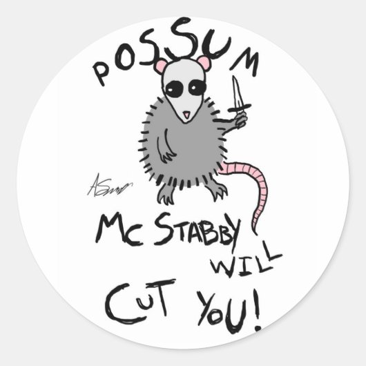Possum McStabby Stickers (Voorkant)
