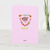 Possum met Flowers Valentijnse Card Kaart (Achterkant)