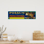 Possum Persimmon LabelSouthern California Poster (Keuken)