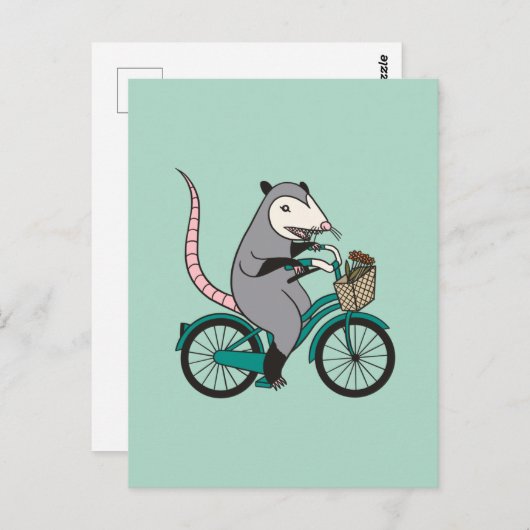 Possum Riding a Bicycle Briefkaart (Voorkant / Achterkant)