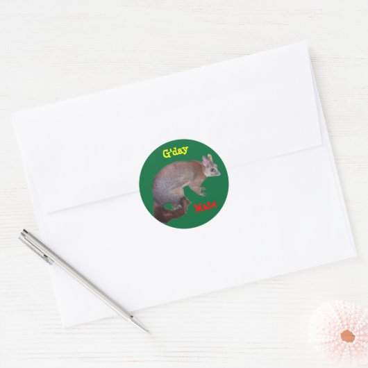 Possum Ronde Sticker (Envelop)