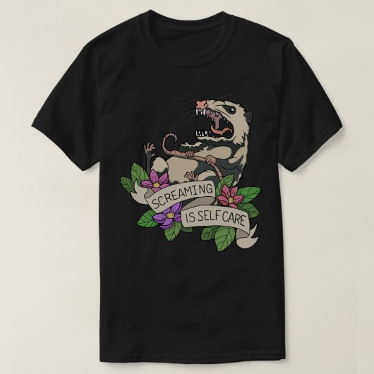 Possum Schreeuwen is bang T-shirt (Design voorkant)