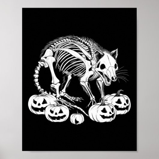 Possum Skeleton Verjaardag Halloween Mannen Vrouwe Poster (Voorkant)