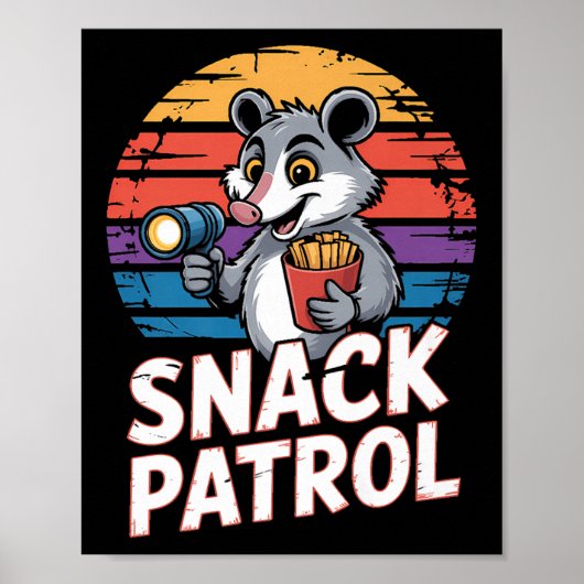 Possum Snacks Patrol met zaklamp en chips Hum Poster (Voorkant)