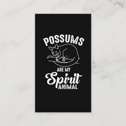 Possum Spirit Animal - Opossum Animal Fan Visitekaartje (Voorkant)