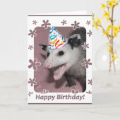 Possum verjaardagskaart kaart (Gele Bloem)