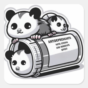 Possums Antidepressiva Vierkante Sticker
