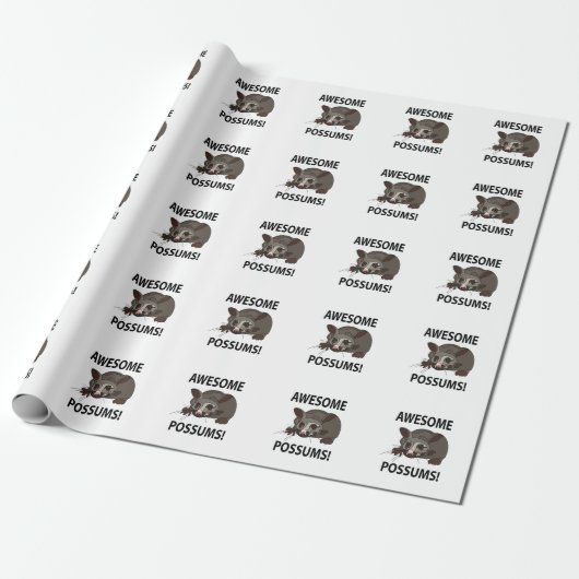 Possums Geweldige Funny Possums Cadeaupapier (Uitgerold)