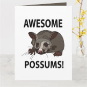 Possums Mooie Grappige Possums Kaart (Gele Bloem)