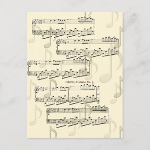 Post a Note Musical Chopin Romantic Nocturne Briefkaart