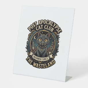 Post Apocalypse Kat Kat Vader Cadeau Idee - Post A Reclamebord Met Voetstuk