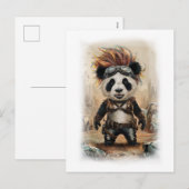 Post Apocalypse Panda Movie Design on a White Feestdagenkaart (Voorkant / Achterkant)