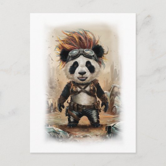Post Apocalypse Panda Movie Design on a White Feestdagenkaart (Voorkant)