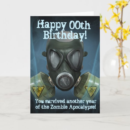 Post-Apocalyptic Gas Mask Kaart (Gele Bloem)