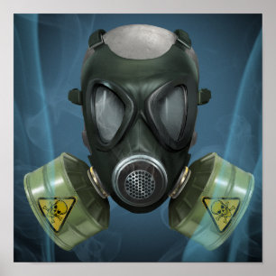 Post-Apocalyptic Gas Mask Poster