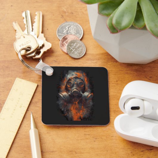 Post Apocalyptic Gas Mask Toxic Grunge Sleutelhanger (Bureau)