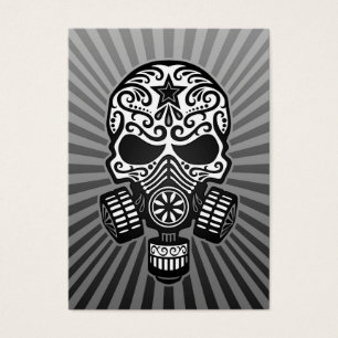 Post Apocalyptic Sugar Skull, grijs Visitekaartjes