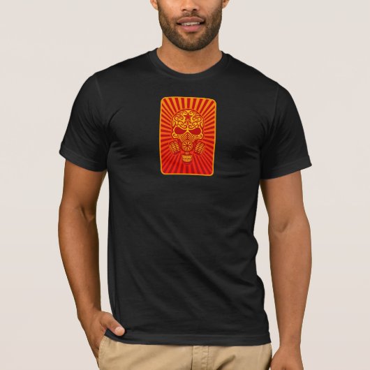 Post Apocalyptic Sugar Skull, rood T-shirt (Voorkant)
