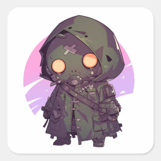 Post Apocalyptic Wanderer in anime stijl Sticker
