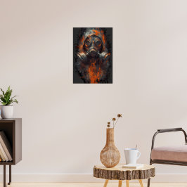 Post Apocalyptisch Gas Masker Giftige Grunge Poster