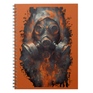 Post-apocalyptisch gasmasker giftige grunge notitieboek