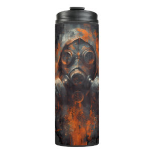 Post-apocalyptisch gasmasker giftige grunge thermosbeker