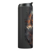 Post-apocalyptisch gasmasker giftige grunge thermosbeker (Gedraaid links)
