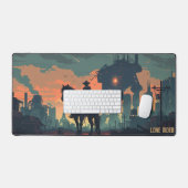 Post-apocalyptisch Landschap met Eenzame Ruiter Bureaumat (Keyboard & Muis)