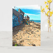 Post apocalyptisch verlaten strand kaart (Gele Bloem)