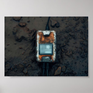 Post-apocalyptische futuristische technologie poster