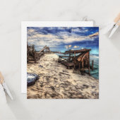 Post Apocalyptische Lege Verlaten Strand Kaart (Voorkant / Achterkant in situ)