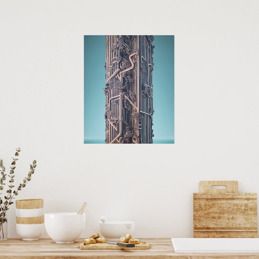 Post-apocalyptische stad poster (Keuken)