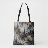Post-apocalyptische Wildfire Art Canvas tas (Voorkant)