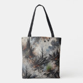 Post-apocalyptische Wildfire Art Canvas tas (Achterkant)
