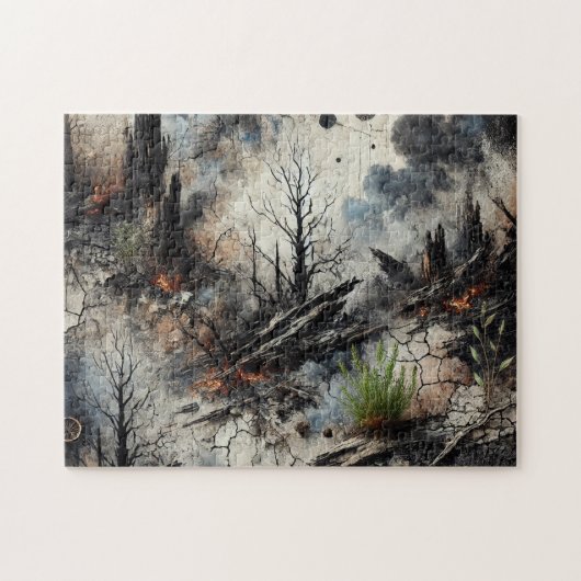 Post-apocalyptische wildvuur kunstpuzzel legpuzzel (Horizontaal)