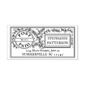 Post Betaald Bloemen Postal Elegant Retouradres Rubberstempel (Afrduk)