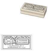 Post Betaald Bloemen Postal Elegant Retouradres Rubberstempel (Gestempeld)